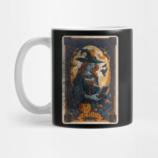 The Reader Retro Distressed Witch Halloween Tarot Card Mug